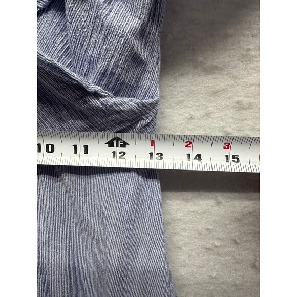 Y2K Blue Gingham Wrap Front Dress Off the Shoulders Size Med Pockets Fairy Lined - Picture 7 of 11